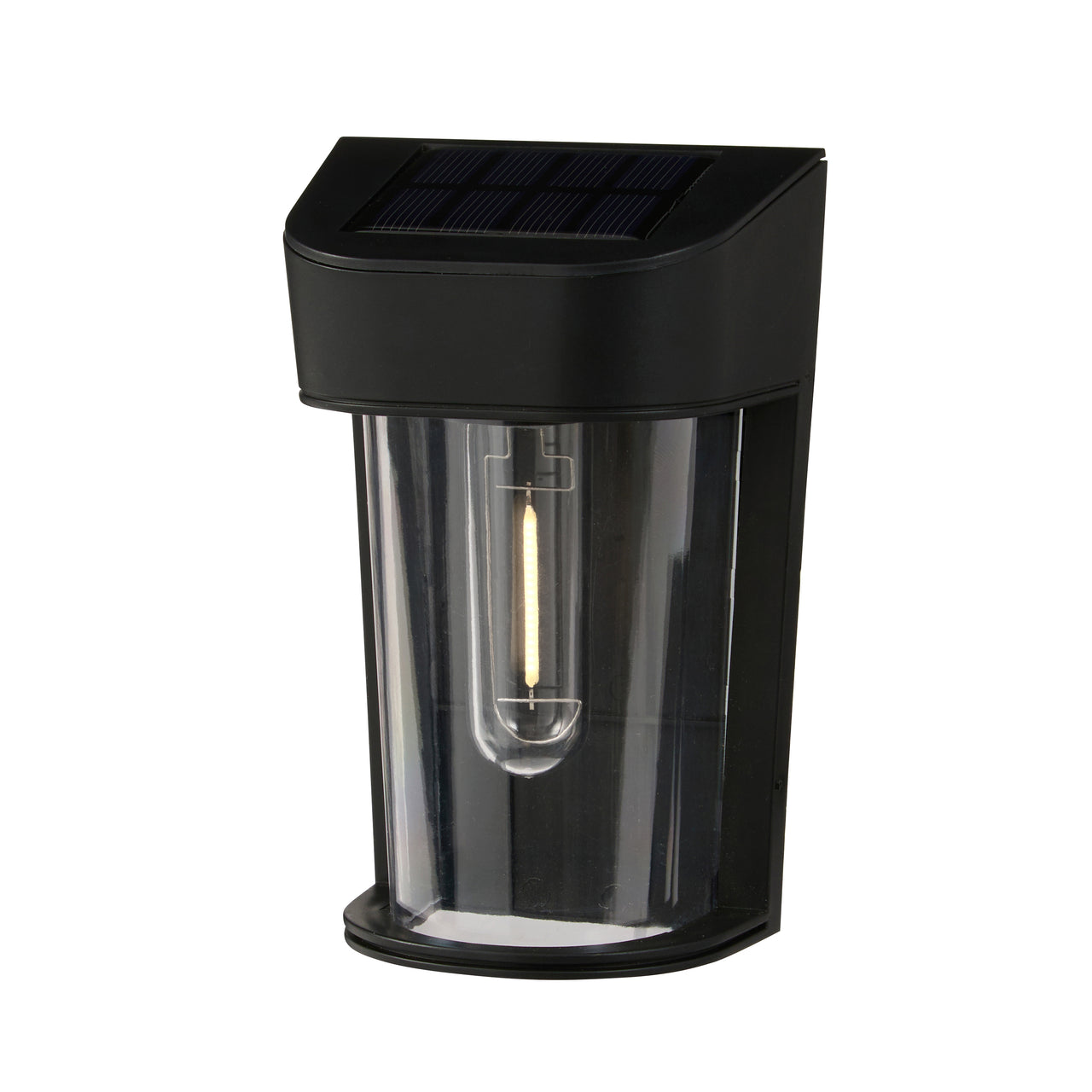 Audley Schwarze Mini Solar-Wandleuchte mit warmweißer LED_3