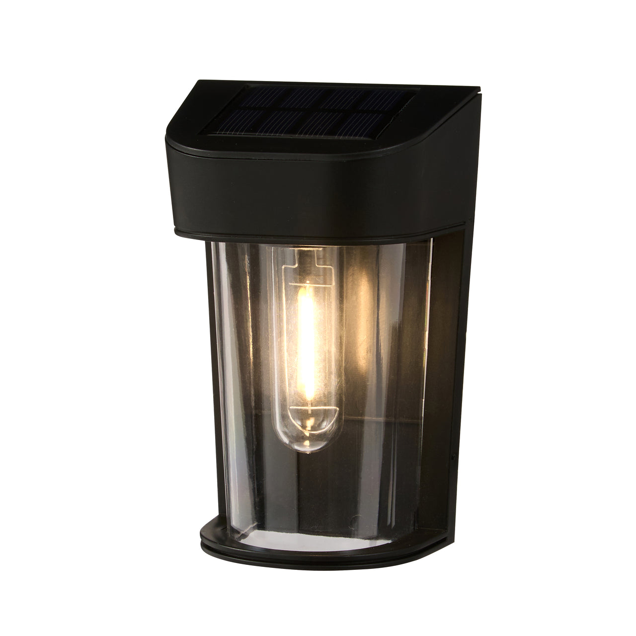 Audley Schwarze Mini Solar-Wandleuchte mit warmweißer LED_4