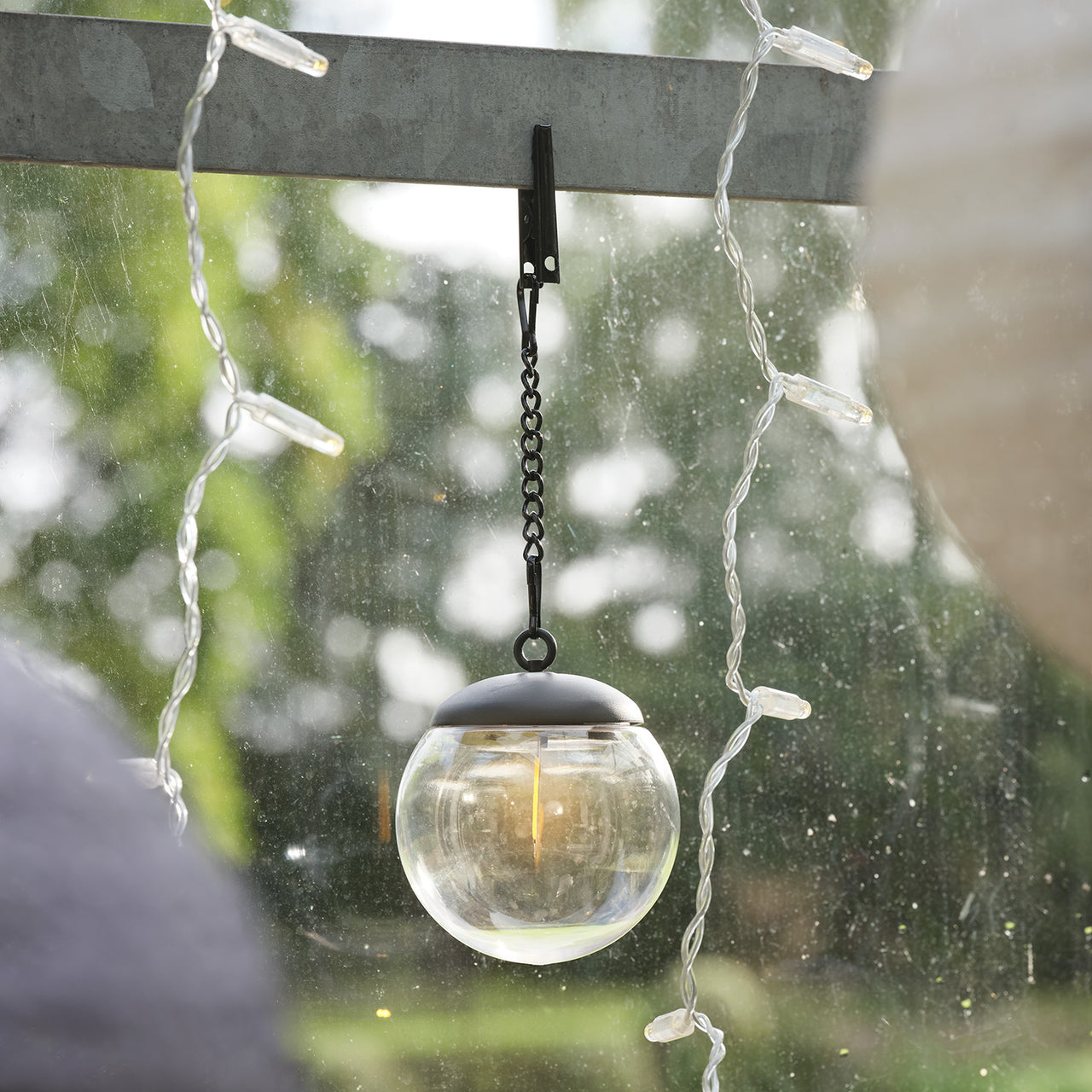 3er Set Solar-Hängelaternenkugeln mit Filament-LED