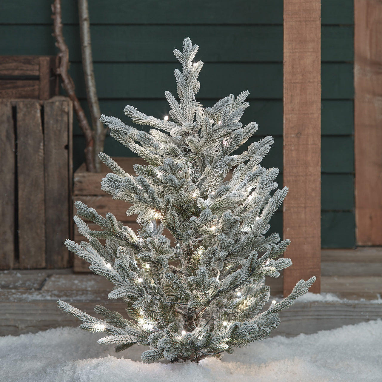 91cm LED Stableuchte verschneiter Weihnachtsbaum