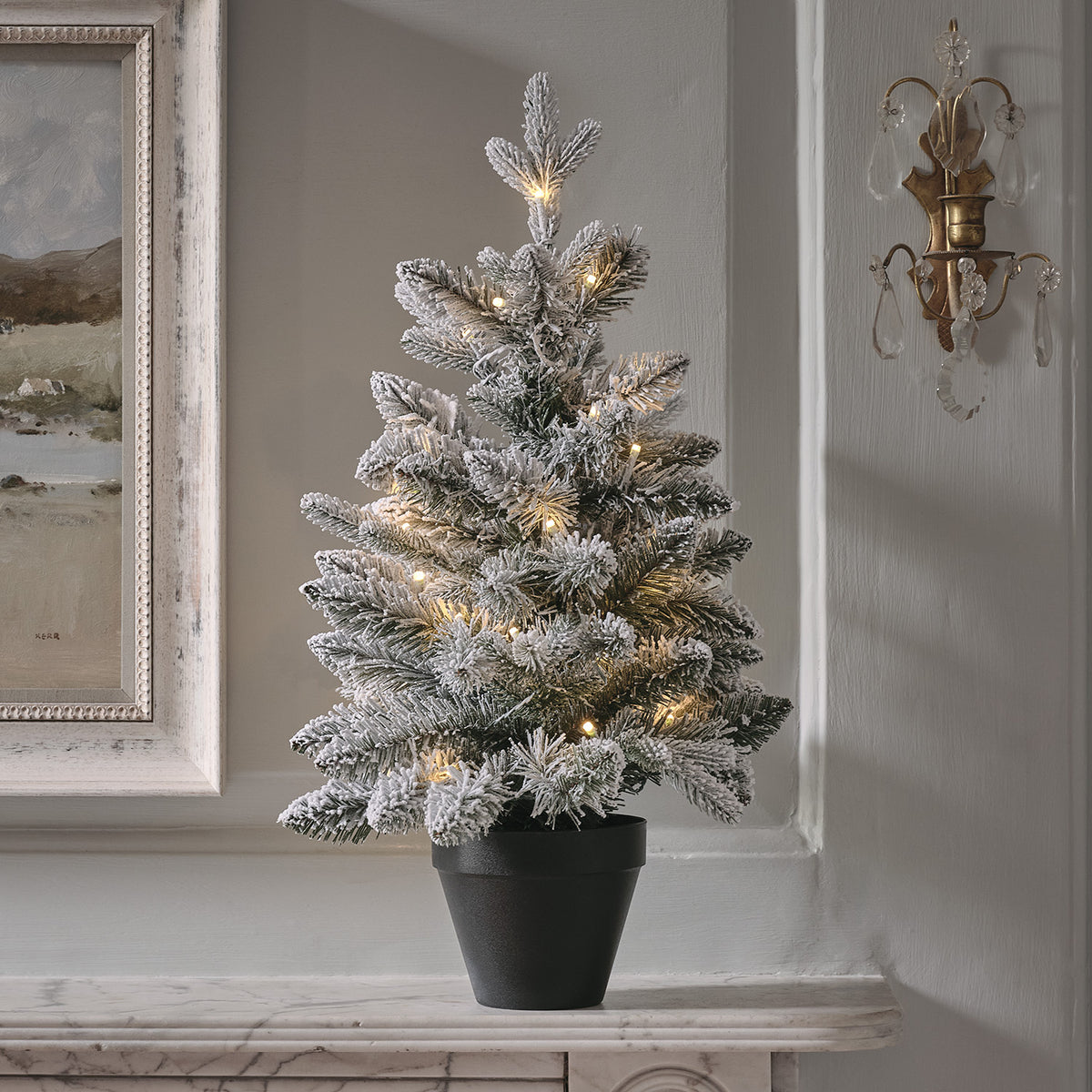 LED Weihnachtsbaum 60cm verschneites Design