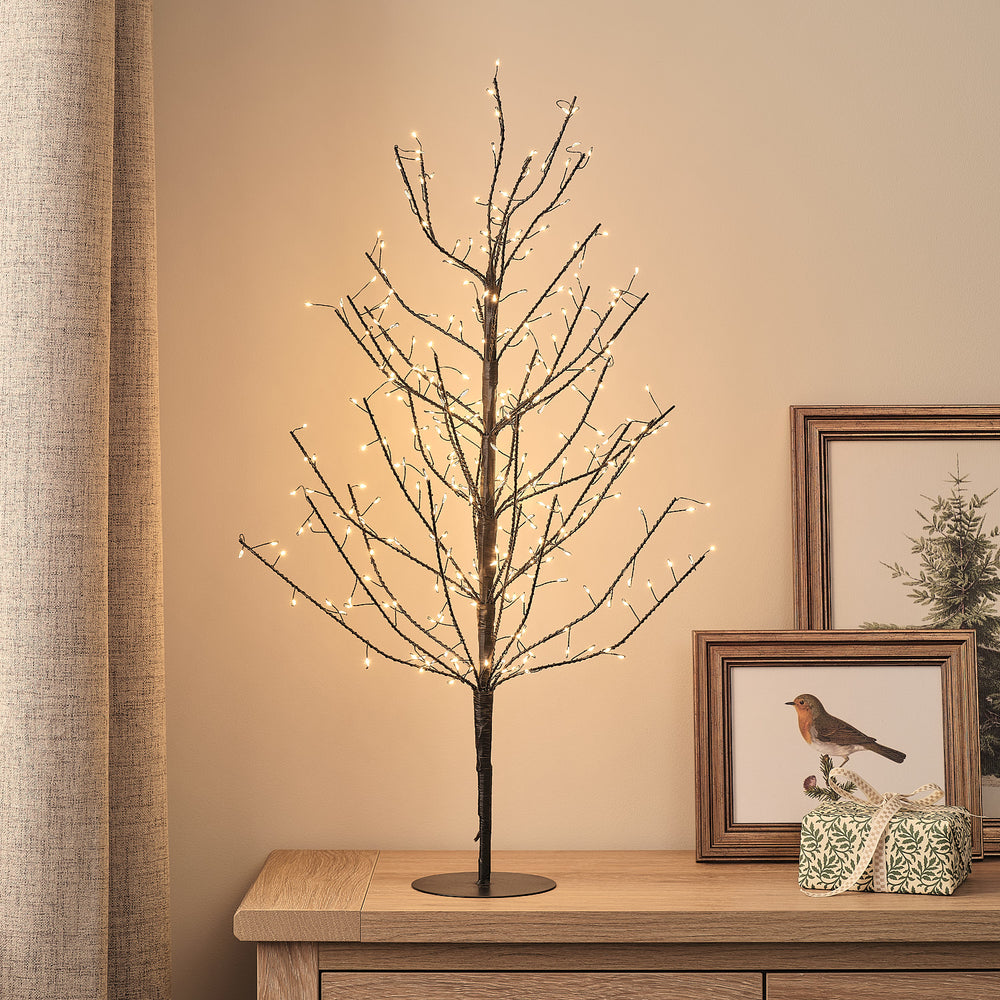 70 cm LED-Lichterbaum in Schwarz mit 300 Mikro-LEDs für den Innenbereich