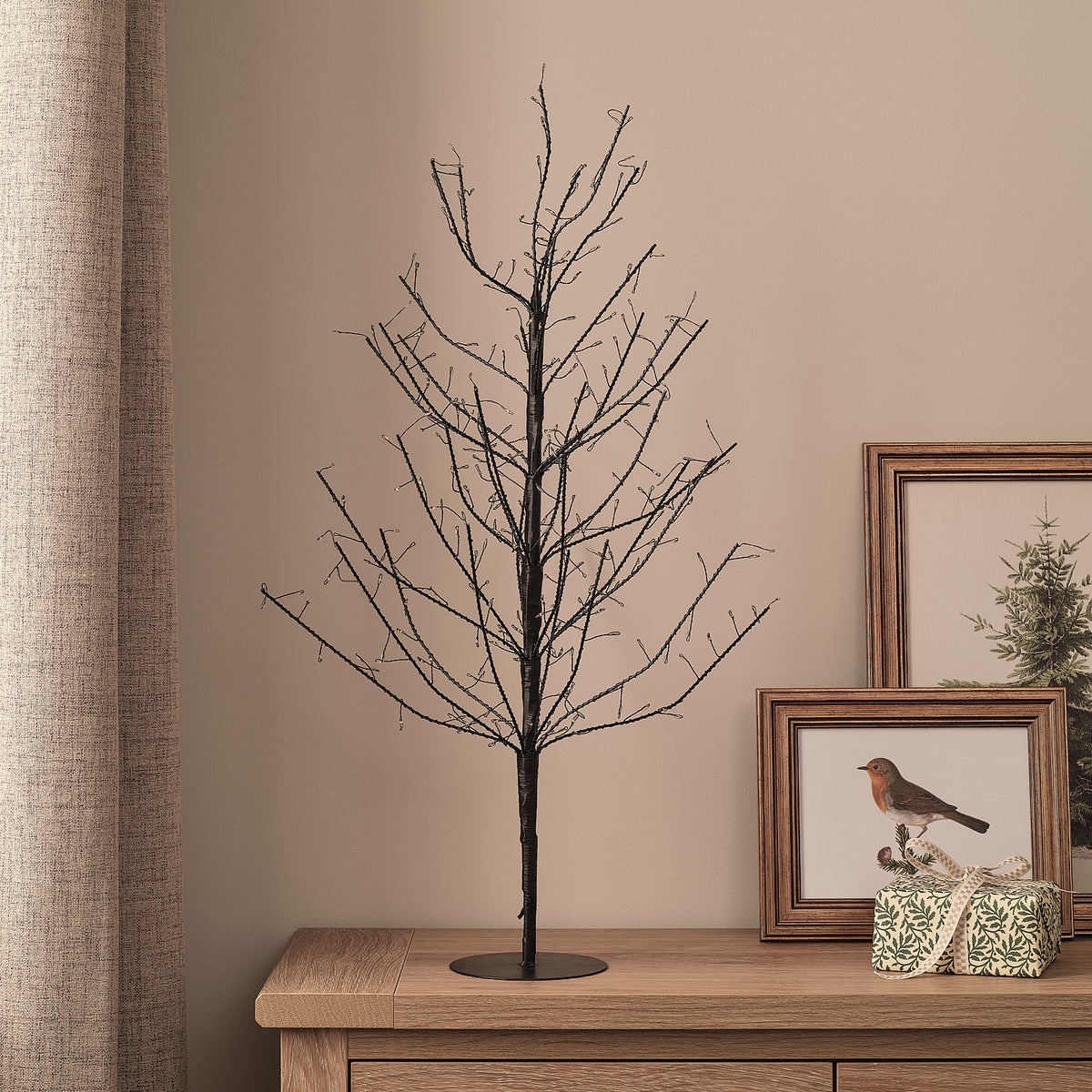 70 cm LED-Lichterbaum in Schwarz mit 300 Mikro-LEDs