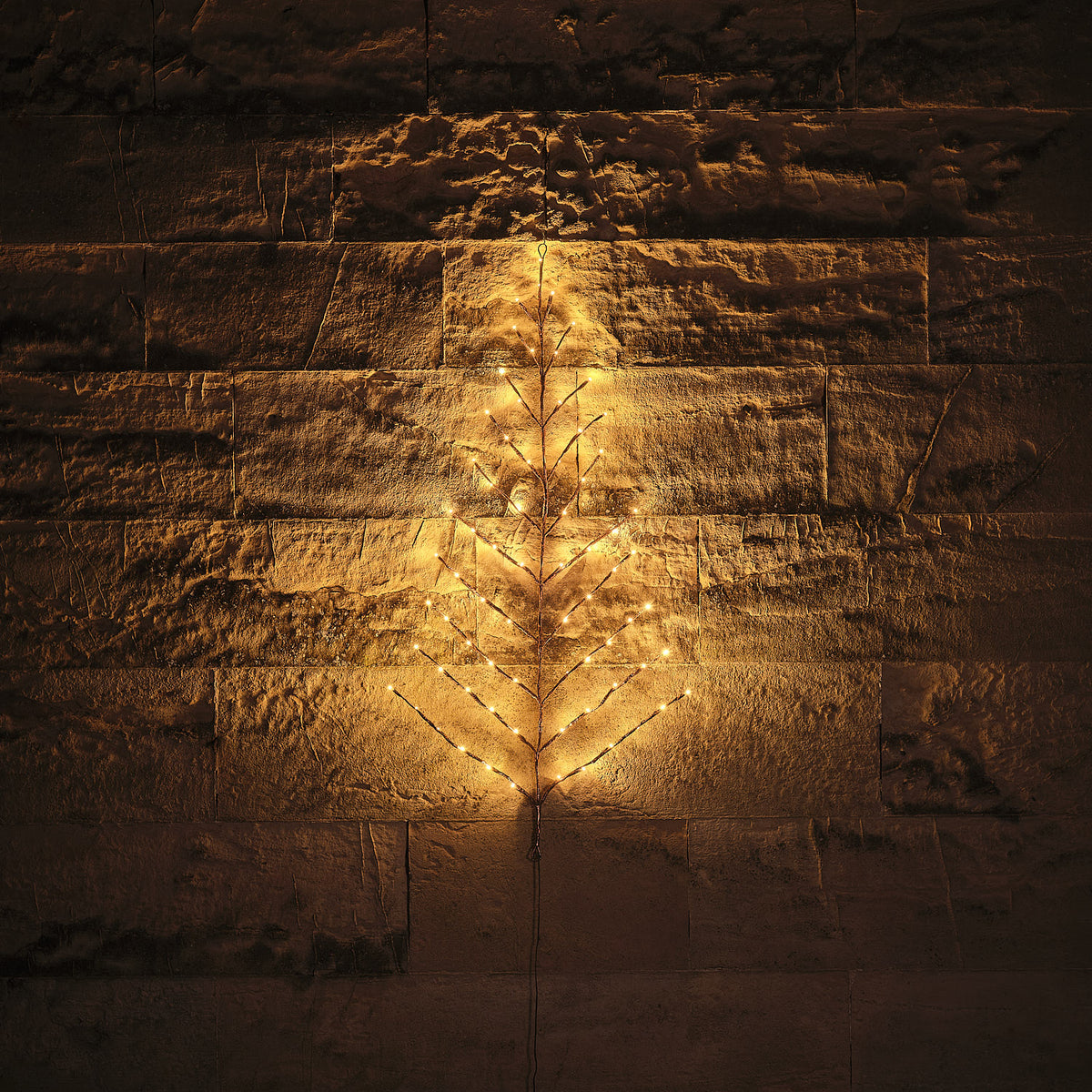 1 m LED-Wandbaum in Gold mit 72 Mikro-LEDs und Timer