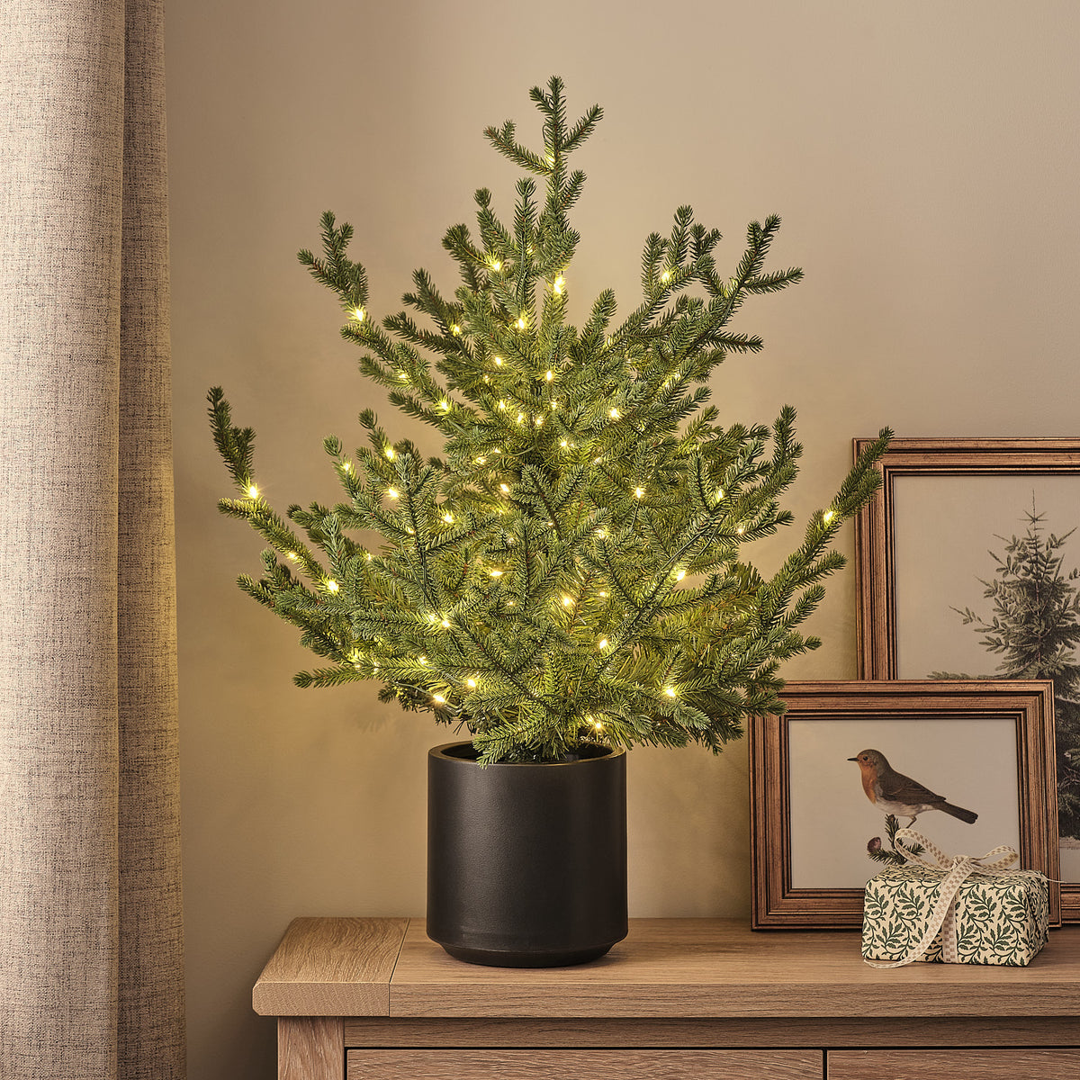 60 cm LED-Weihnachtsbaum Grandis Fir im Topf für Außen