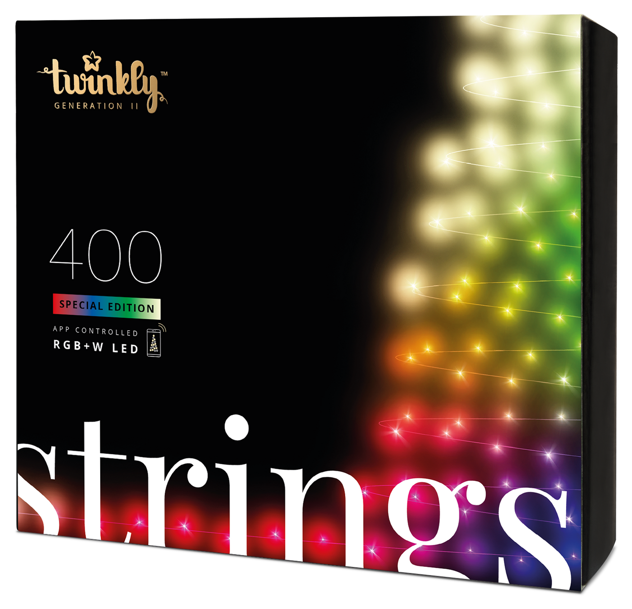 Twinkly 32m 400 LED smarte Lichterkette Bunt und Weiß Edition