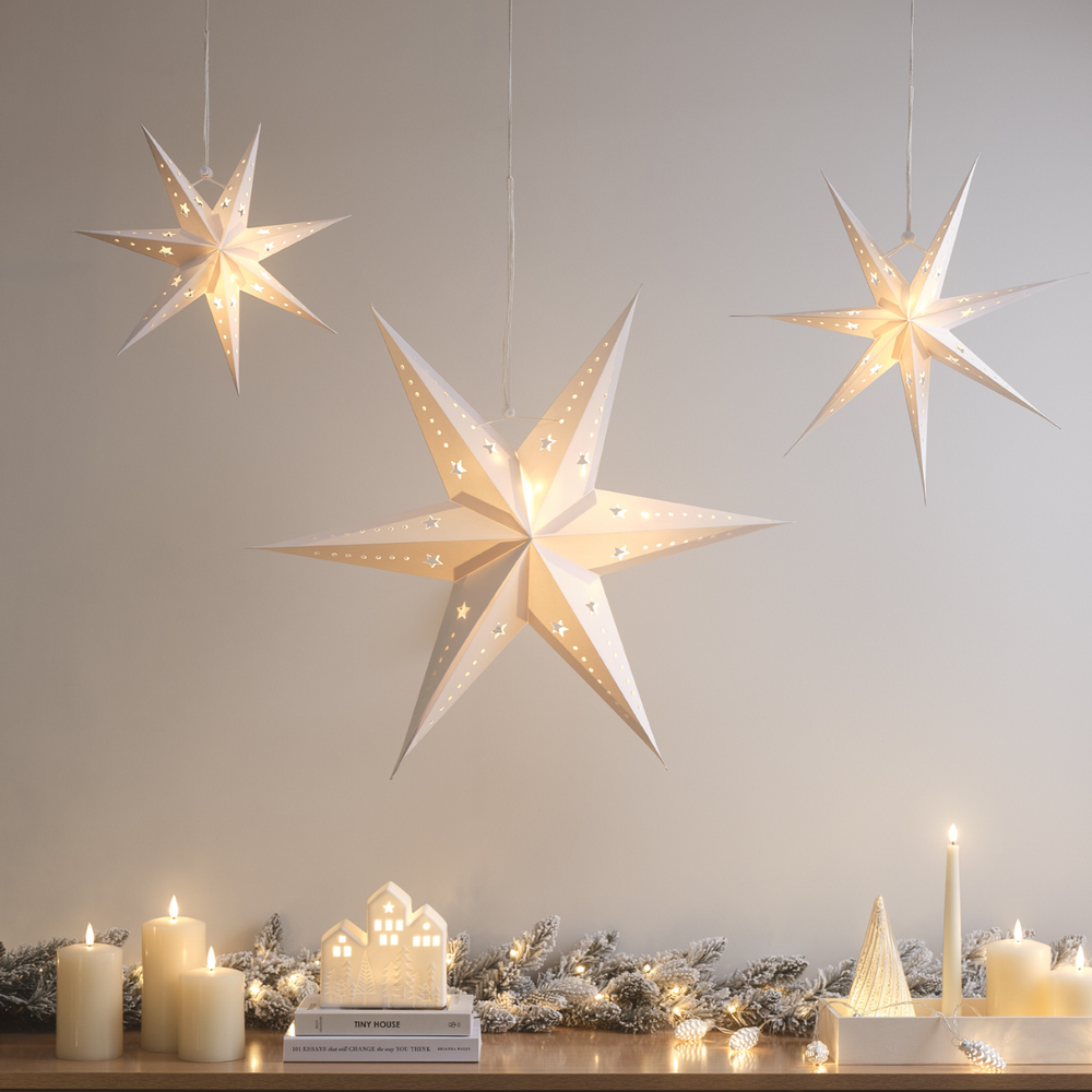 LED Sterne Trio aus Papier