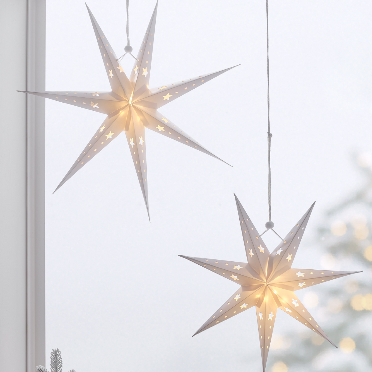 LED Sterne Trio aus Papier