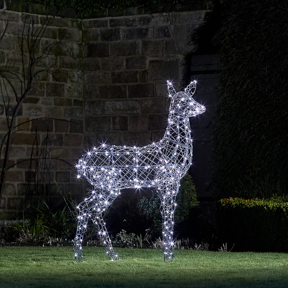 Bicolor Solar-LED-Rentier Hirschkuh XL Harlow