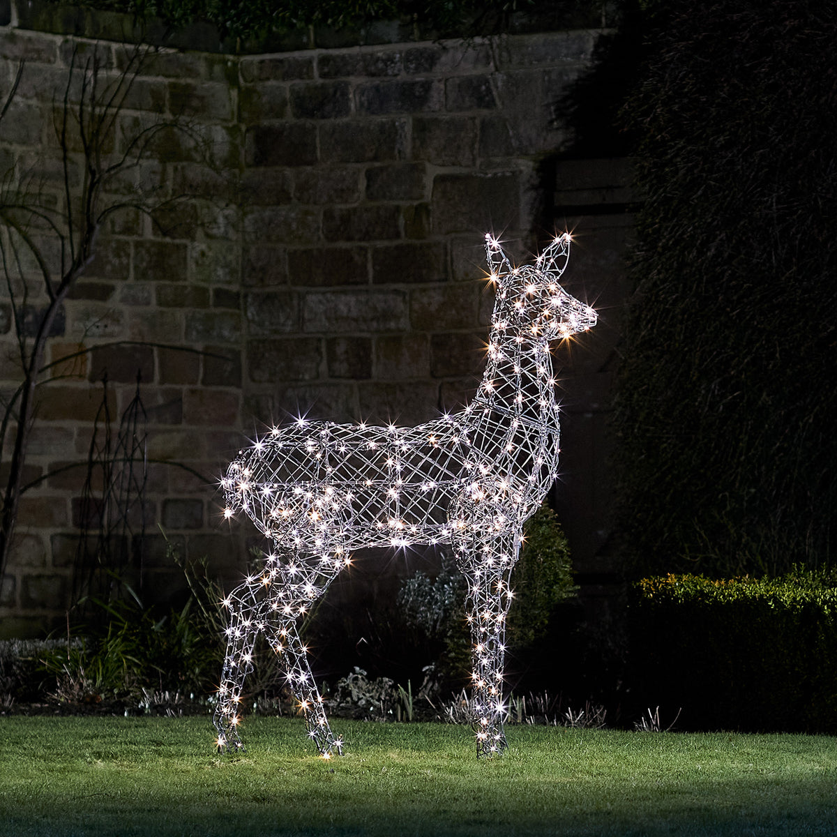 Bicolor Solar-LED-Rentier Hirschkuh XL Harlow