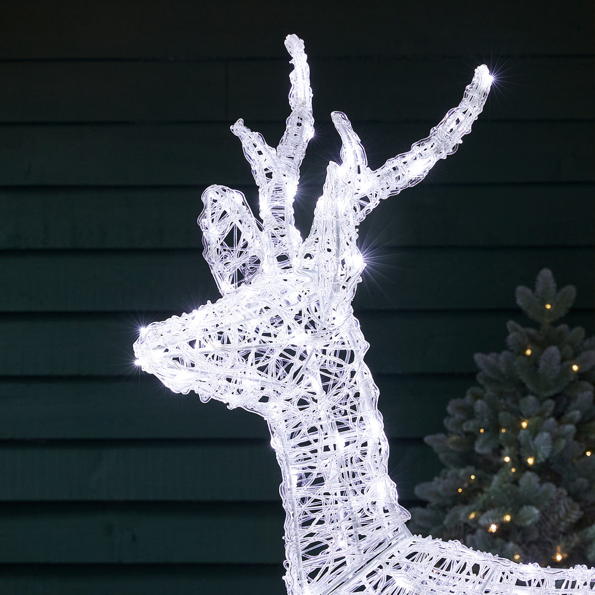 Bicolor Solar-LED-Rentier Hirsch L Swinsty aus Acryl