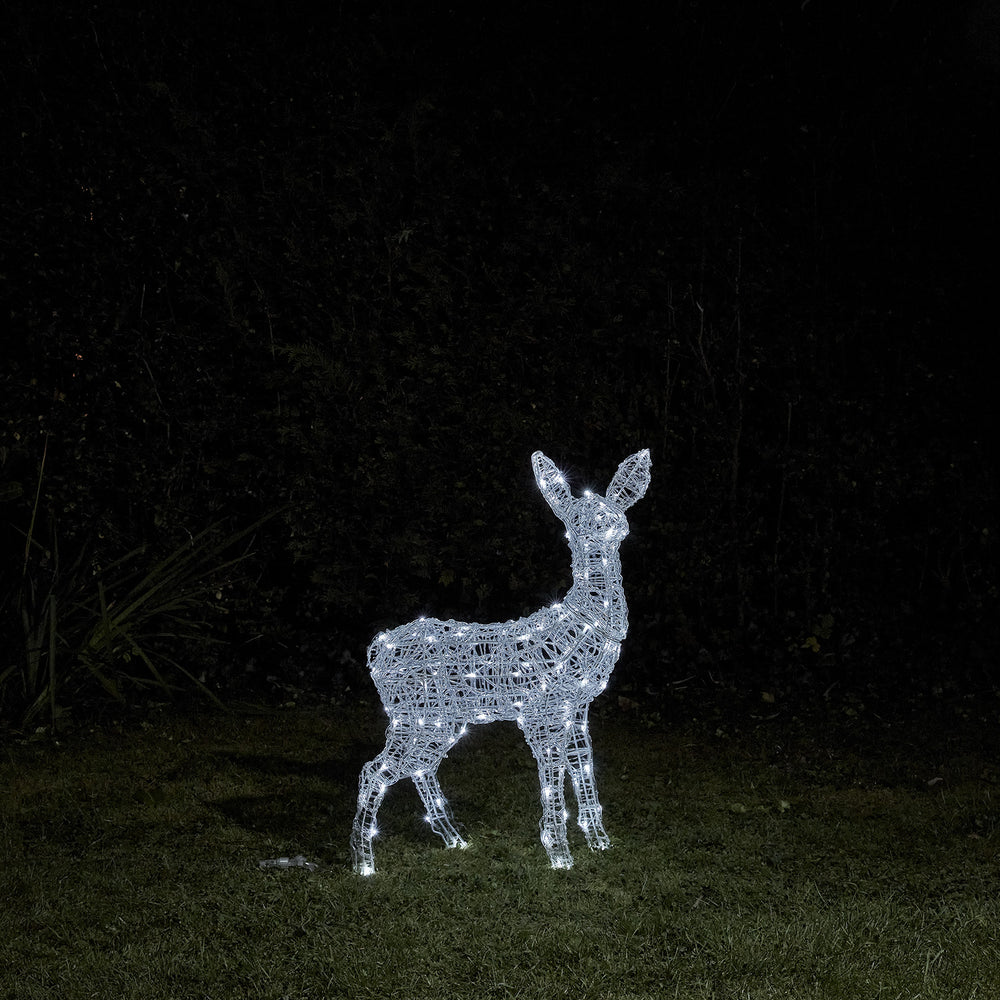 Swinsty 77cm Bicolor LED Acryl Rentier Kind Batteriebetrieb