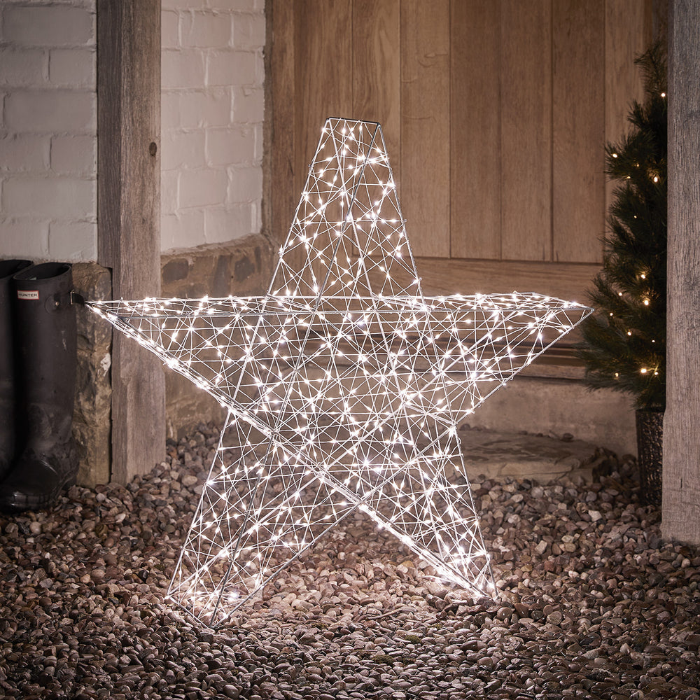 82cm Bicolor LED Stern Weihnachtsdeko außen