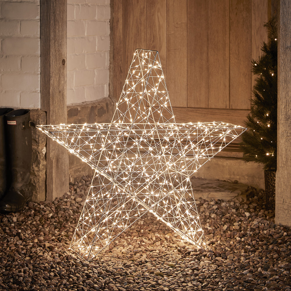 82cm Bicolor LED Stern Weihnachtsdeko außen