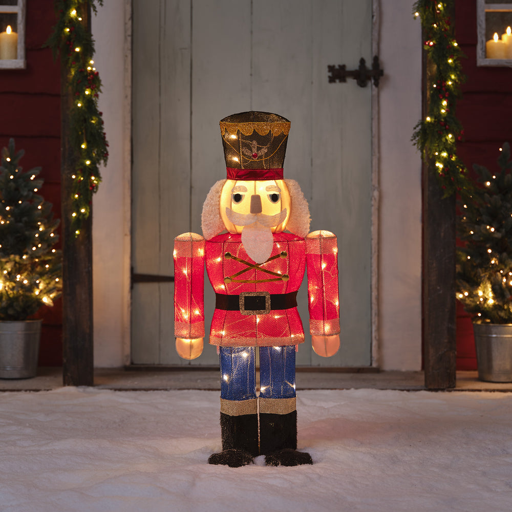 91cm Acryl Weihnachtsfigur außen Nussknacker