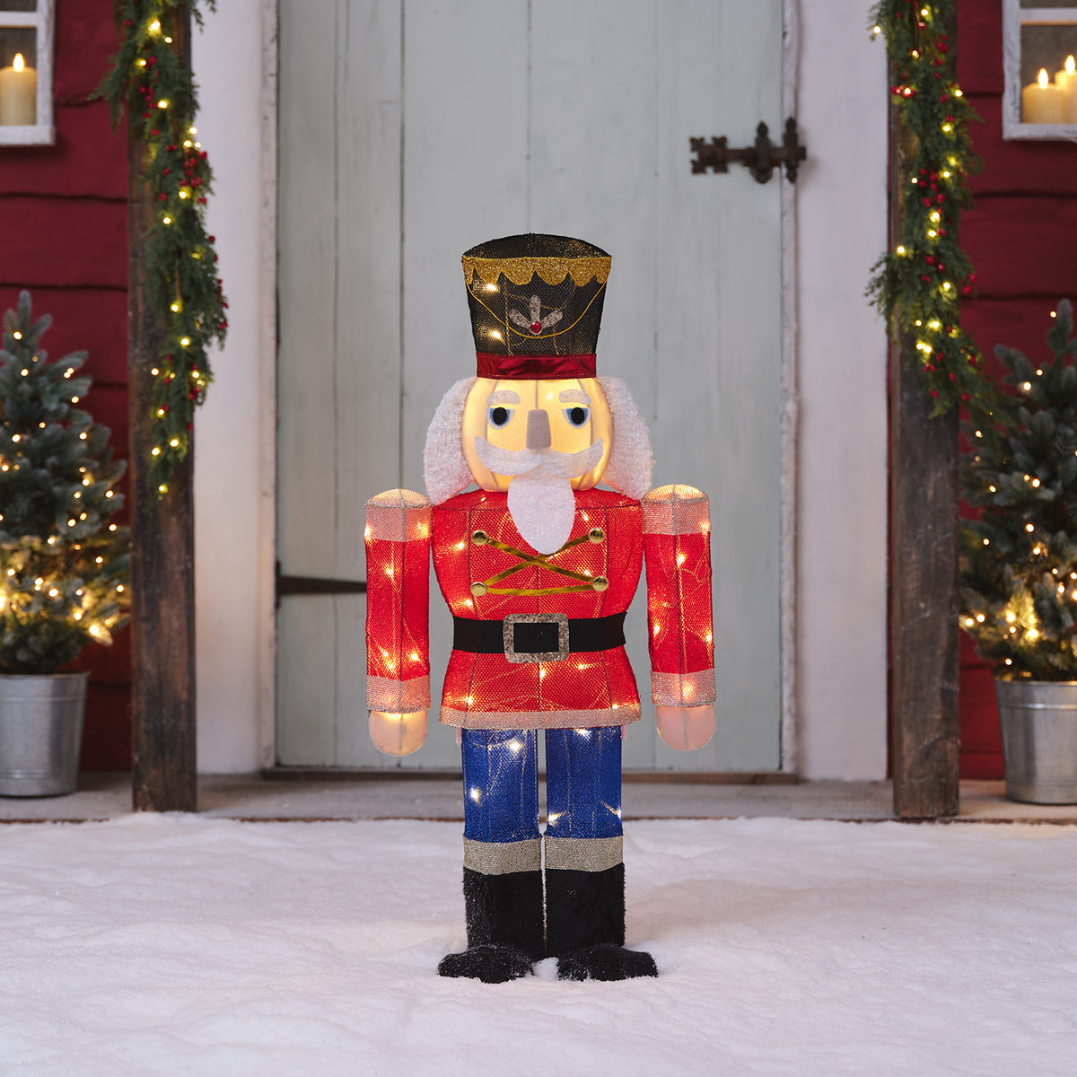 91 cm Acryl Weihnachtsfigur außen Nussknacker