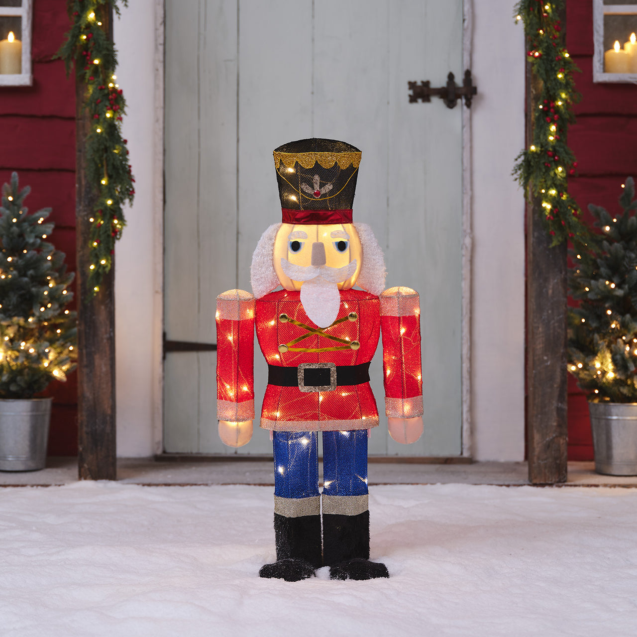 91cm Acryl Weihnachtsfigur außen Nussknacker