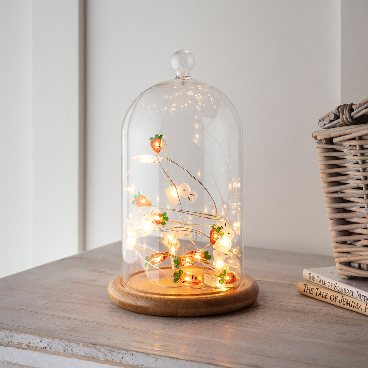 20er LED Micro Lichterkette Hasen und Karotten