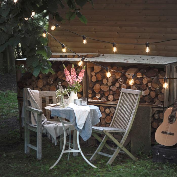 Ultimate Connect 60er LED Lichterkette Glühbirnen warmweiß koppelbar schwarzes Kabel