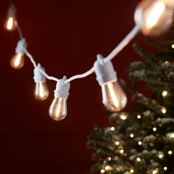 Ultimate Connect 30m 60er LED Lichterkette Glühbirnen warmweiß koppelbar weißes Kabel