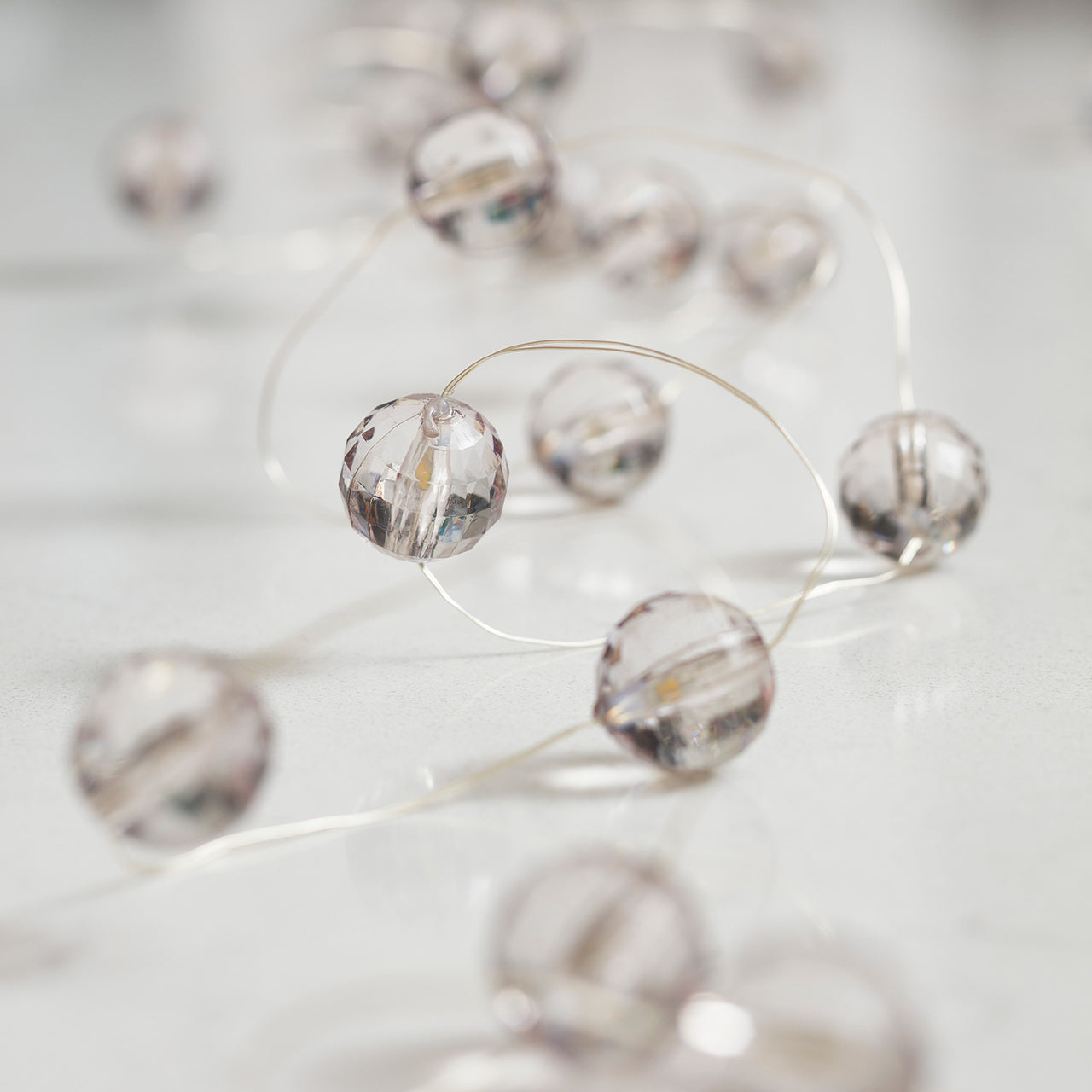 20er Micro Lichterkette Perlen warmweiß