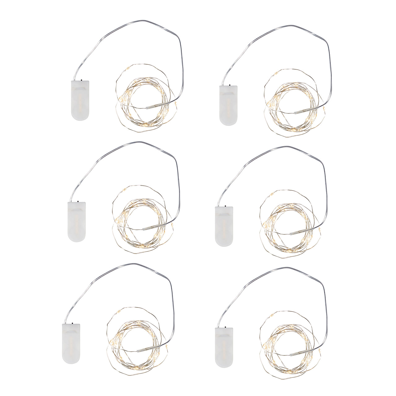 6er Set 20er Micro Lichterketten warmweiß batteriebetrieben