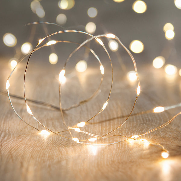 20er LED Micro Lichterkette warmweiß batteriebetrieben