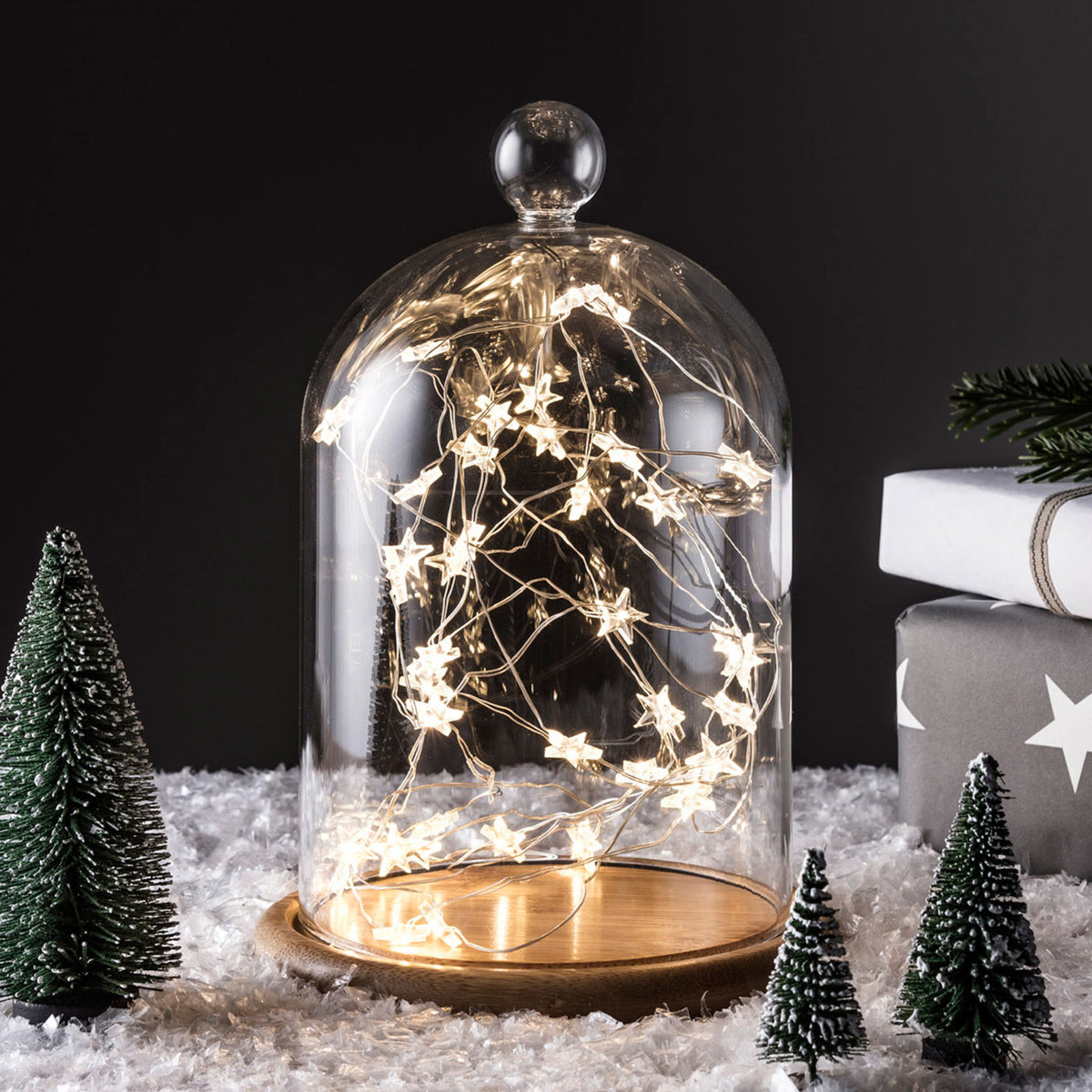 40er LED Micro Lichterkette Sterne warmweiß
