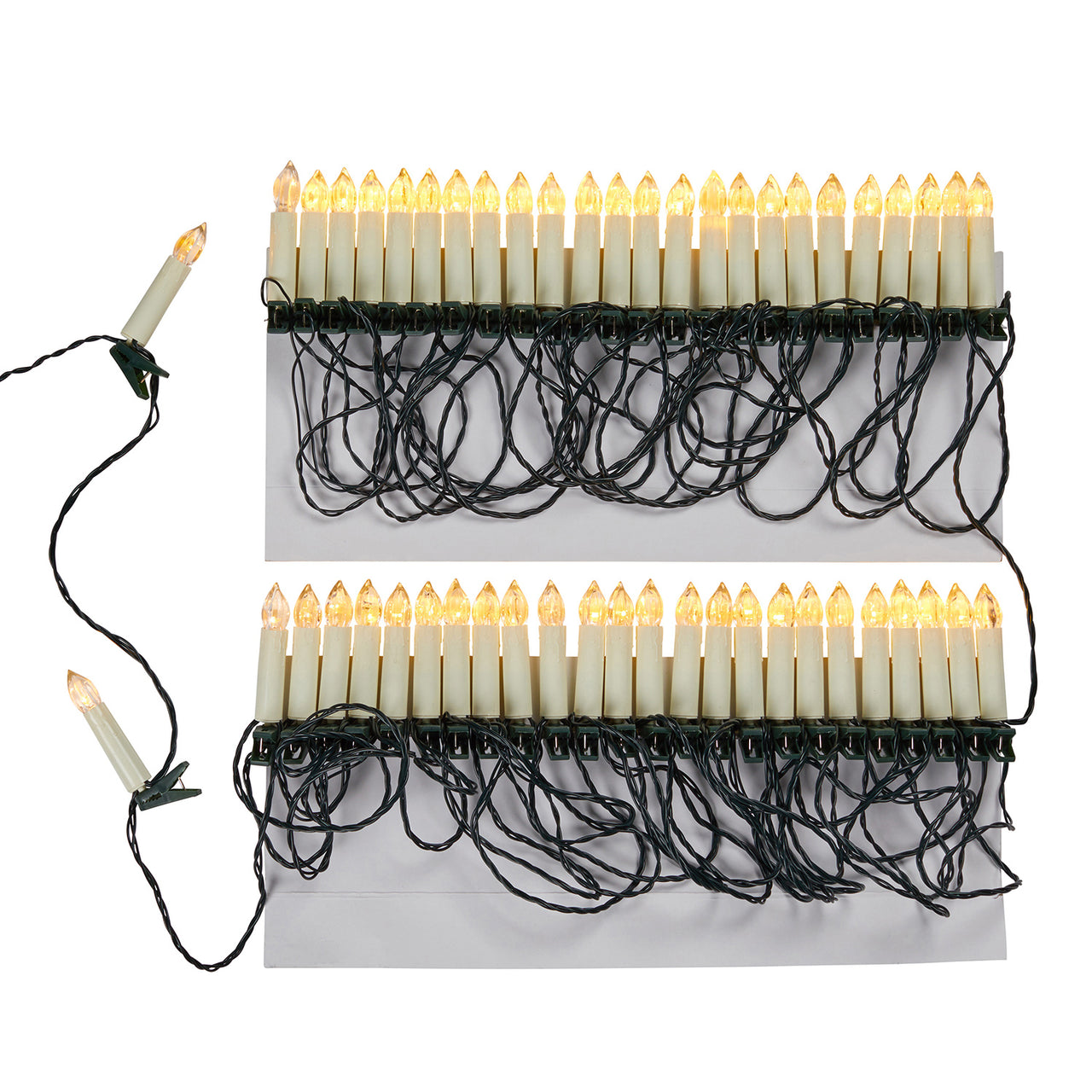 50er LED-Baumkerzen-Lichterkette - cremefarben.