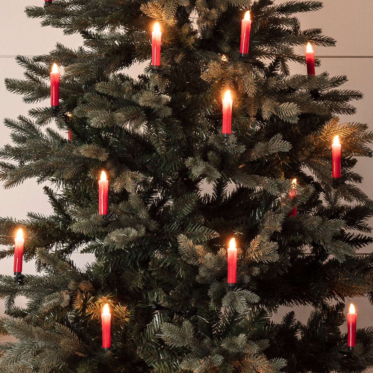 20er LED Weihnachtsbaumkerzen rot