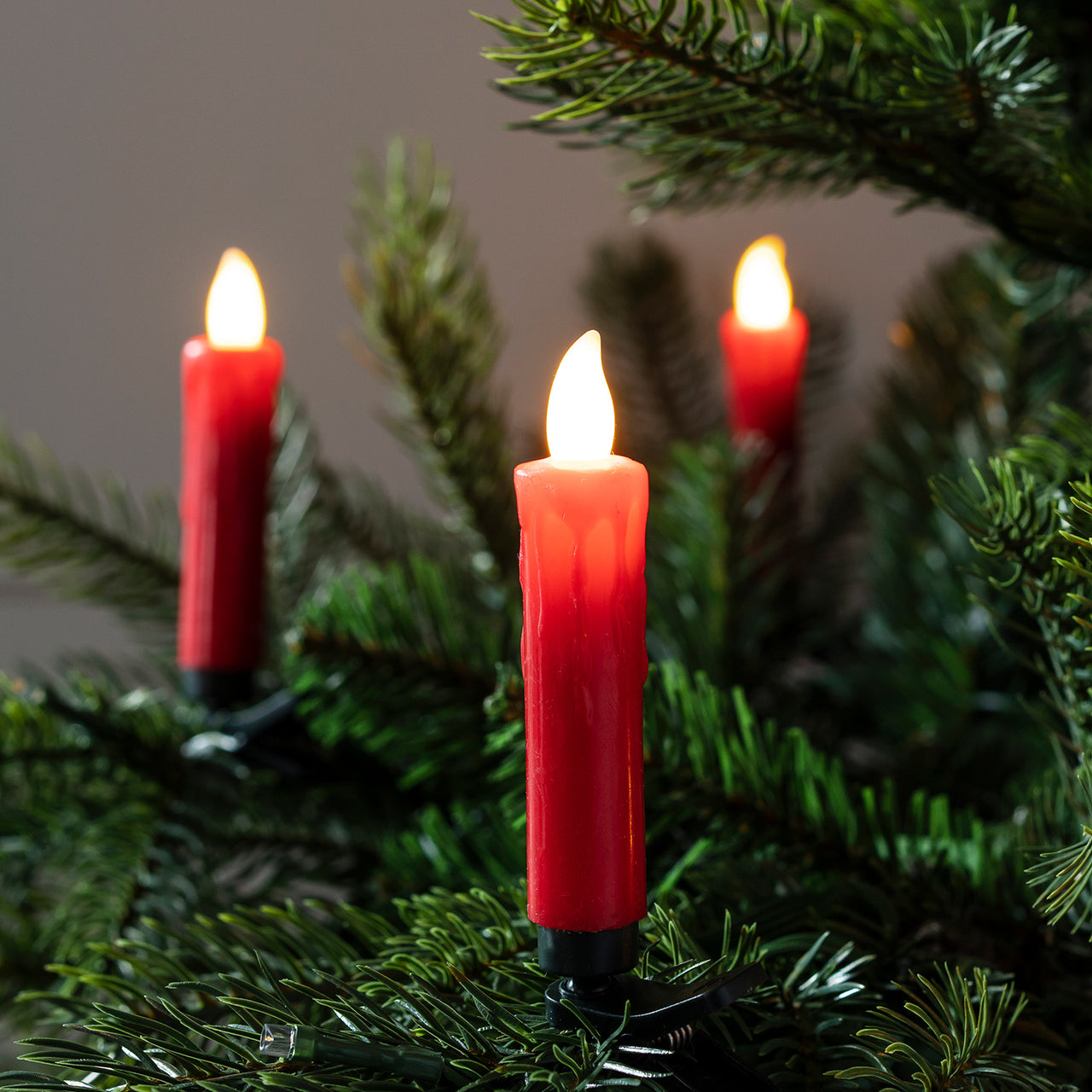20er LED Weihnachtsbaumkerzen rot