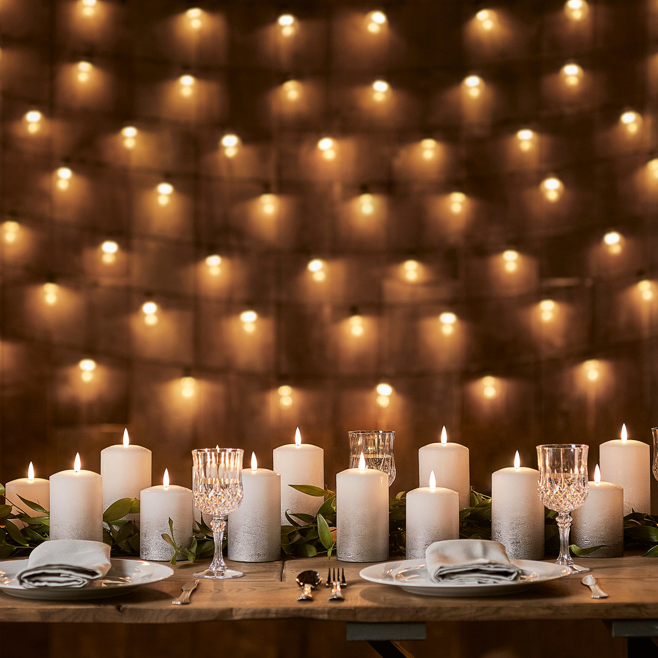 TruGlow® LED Kerzen Echtwachs Trio grau ombré mit Fernbedienung