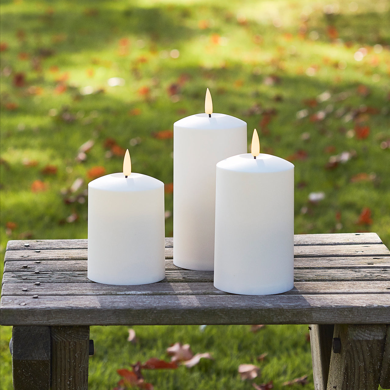 TruGlow® LED Outdoor Kerzen Trio mit Fernbedienung