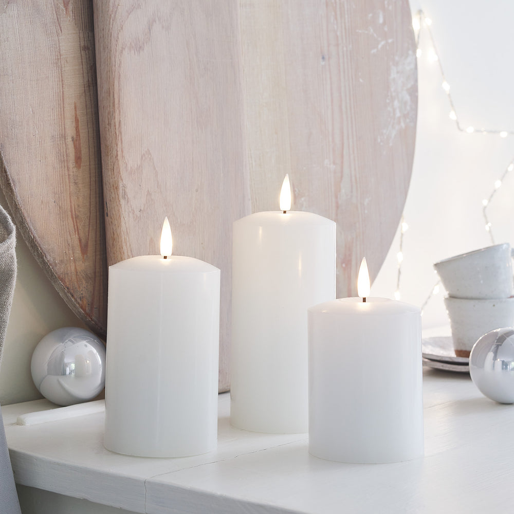 TruGlow® LED Kerzen Echtwachs Trio weiß
