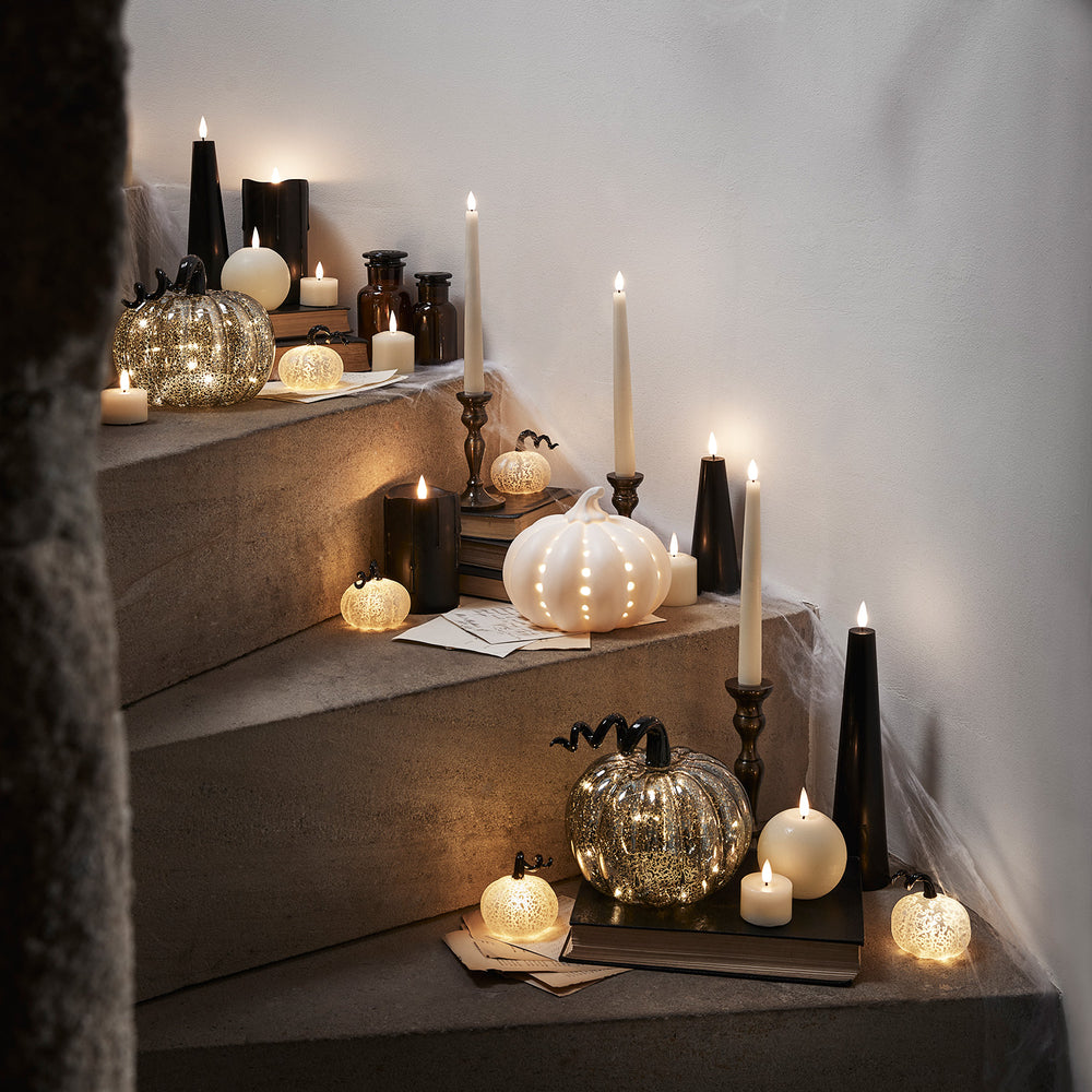 TruGlow® LED Kerzen Echtwachs Trio Kegelform schwarz