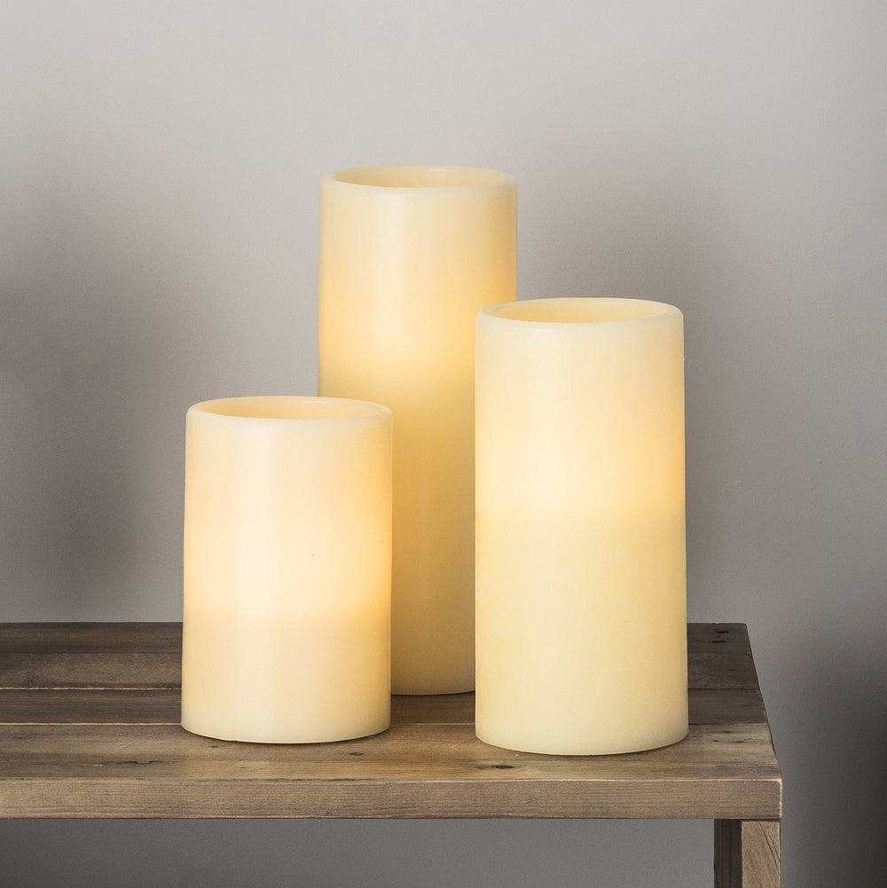 3er Set LED Stumpenkerzen