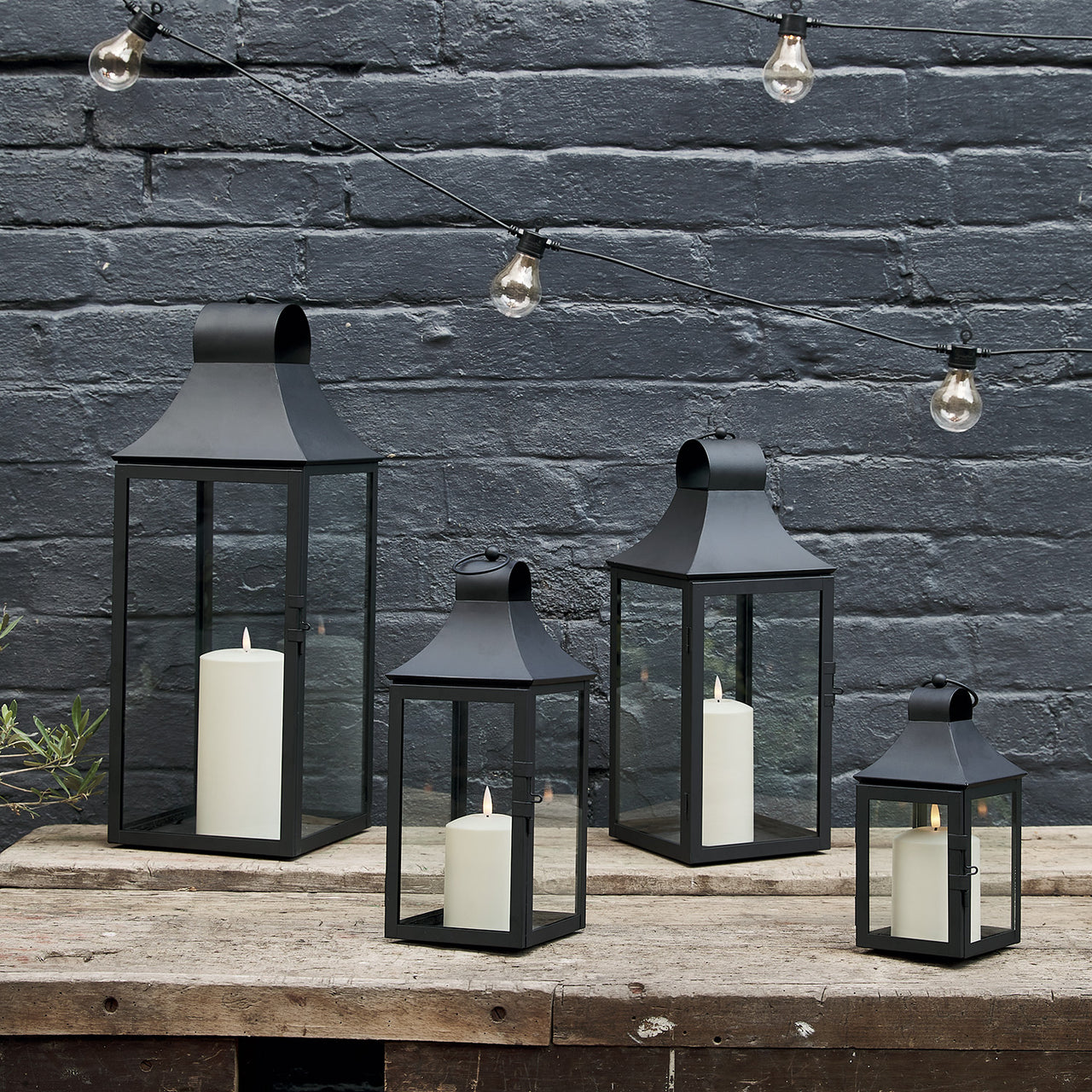 4er Set Albury Gartenlaternen mit TruGlow® Outdoor Kerzen