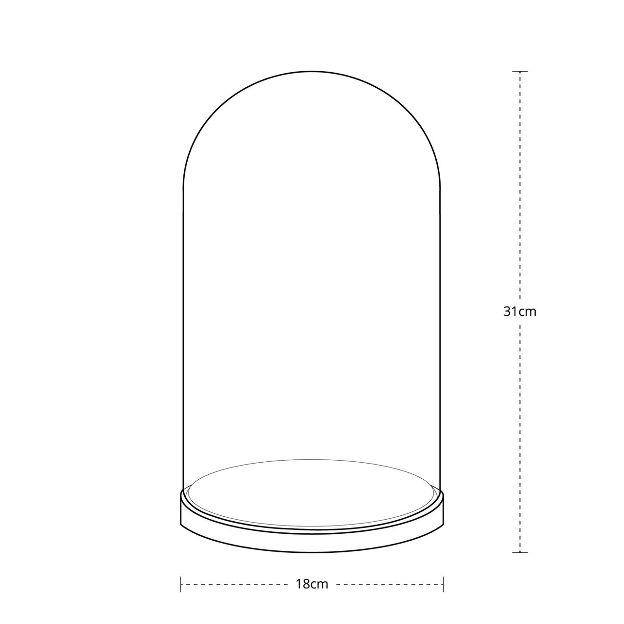 Grande Minimalistische Glasglocke mit Micro Lichterkette