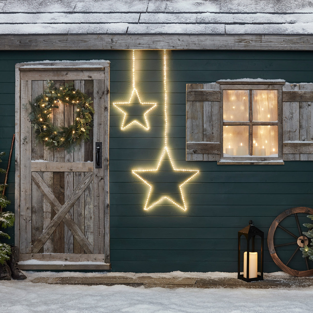 LED Stern Duo Weihnachtsbeleuchtung außen