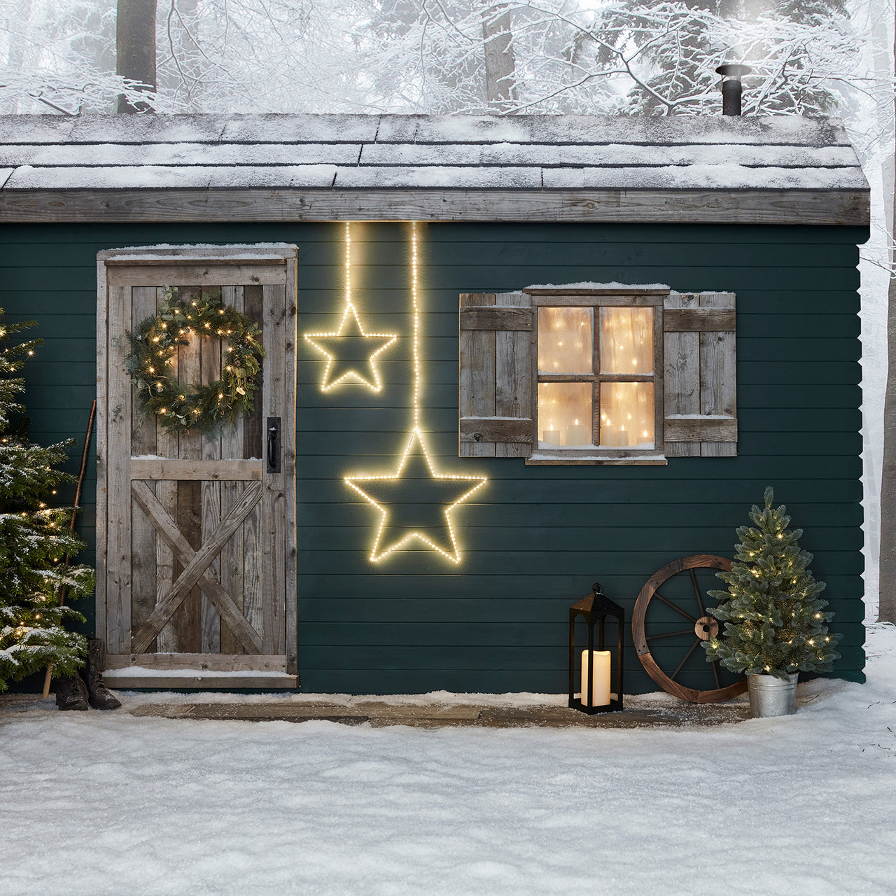 38cm LED Stern Weihnachtsbeleuchtung außen