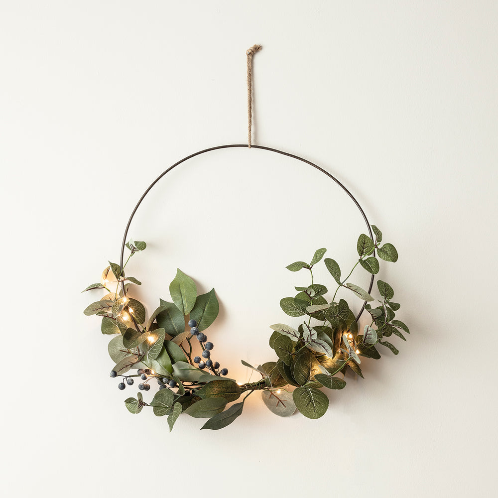 35cm Draht Weihnachtskranz mit Micro Lichterkette