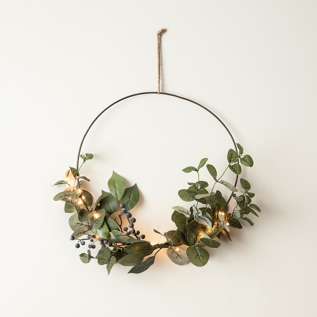 35cm Draht Weihnachtskranz mit Micro Lichterkette