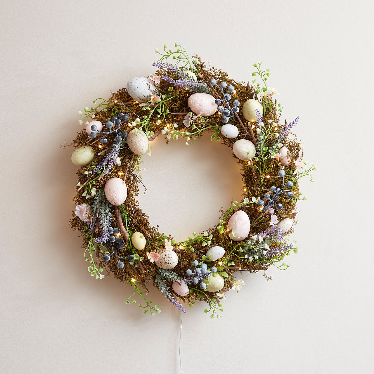 43cm Osterkranz Eier, Blumen und Moos