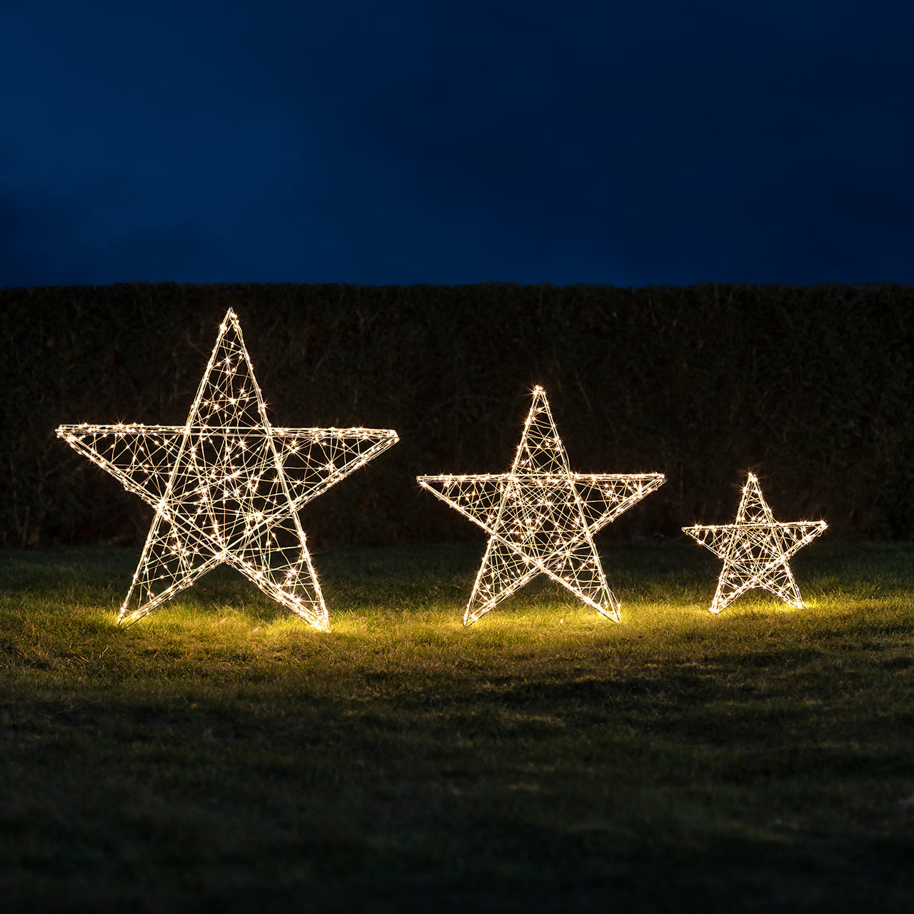 3er Set LED Sterne Weihnachtsdeko außen –
