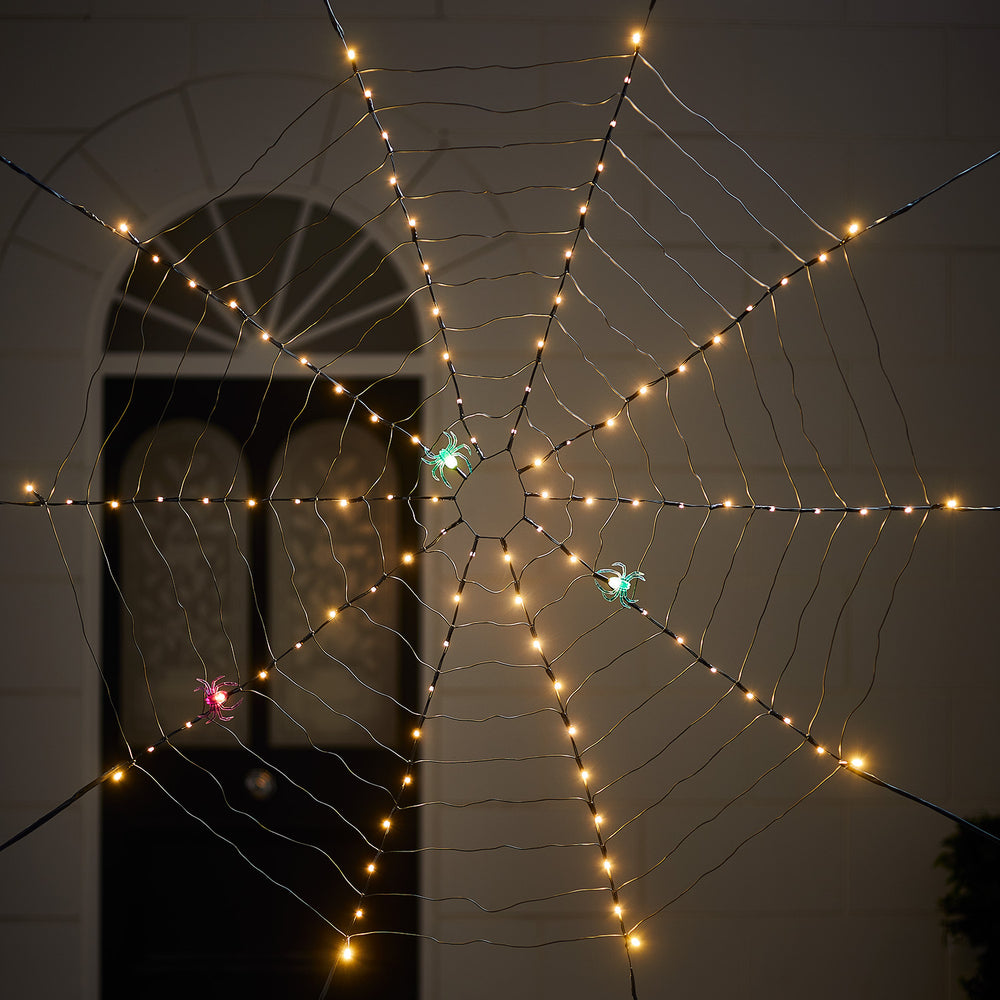 LED Spinnweben Deko