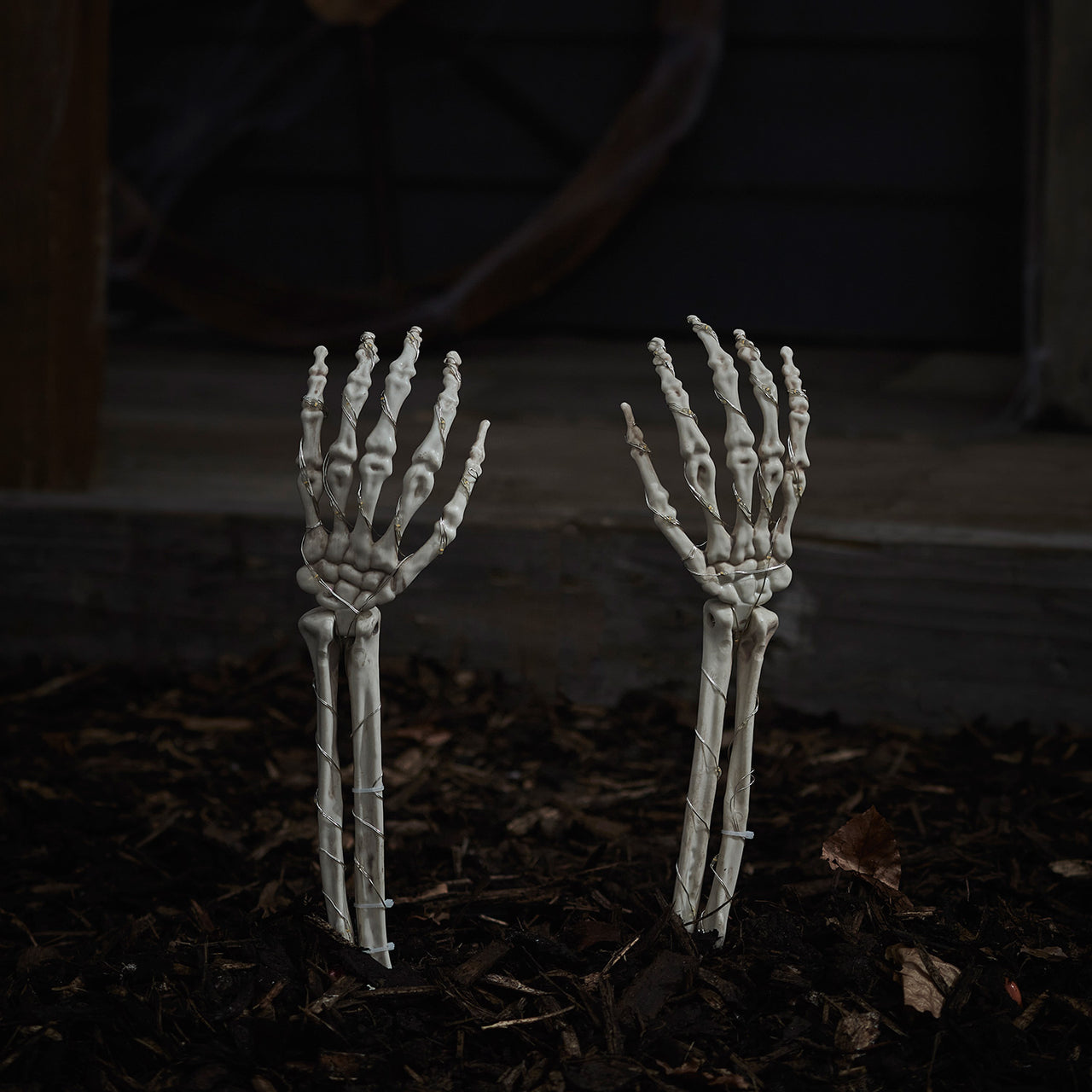 2er Set Halloween Gartendeko Stableuchten Skelette