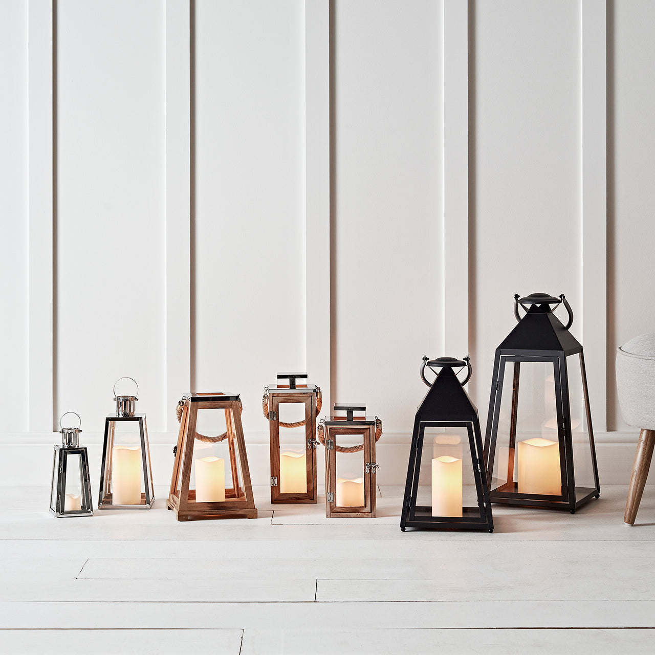 Salcombe Holz LED Laterne