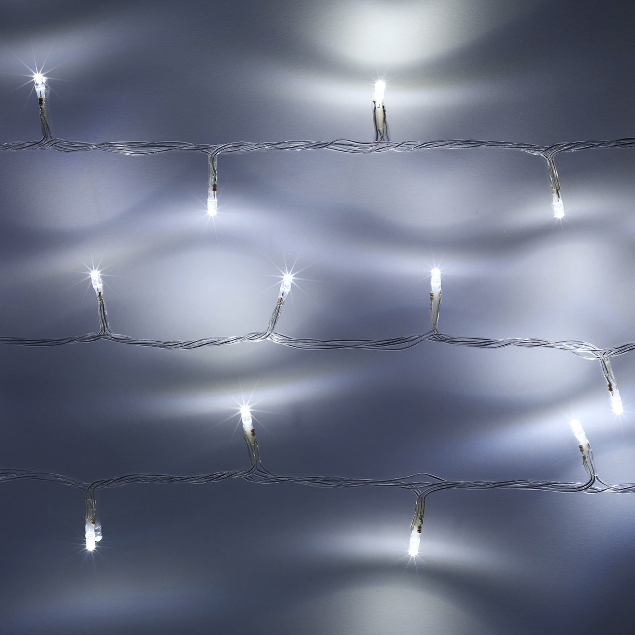 100er LED Batterie Lichterkette Außen weiß transparentes Kabel
