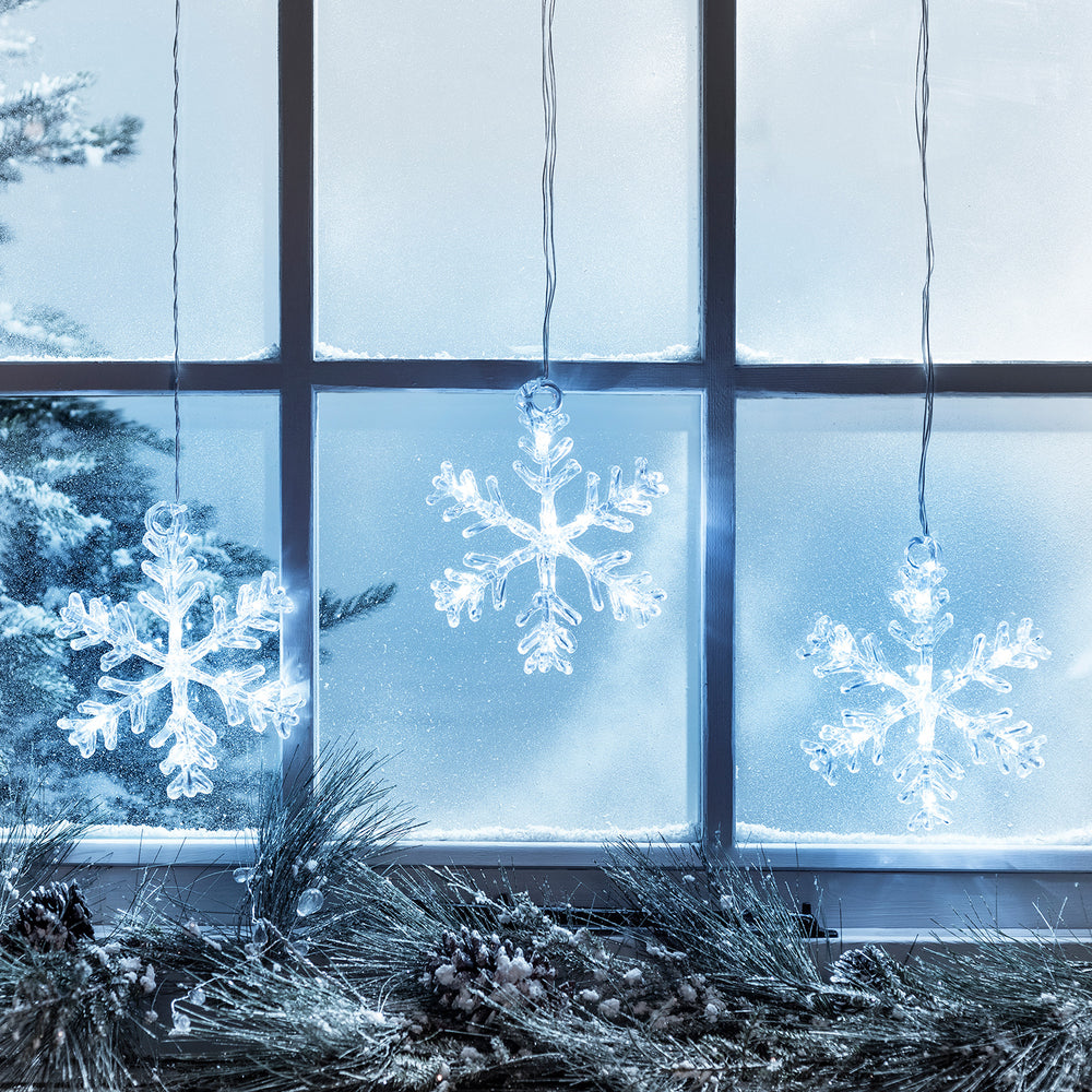 Stockholm LED Schneeflocken Fensterdeko Weihnachten