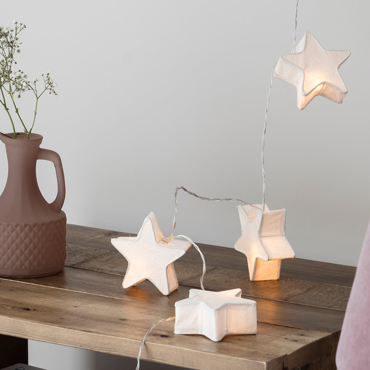 10er LED Papier Stern Lichterkette